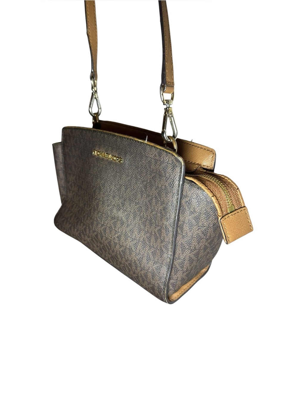 Michael Kors Selma small Messenger Crossbody Bag in brown logo-print design​ - Picture 2 of 14